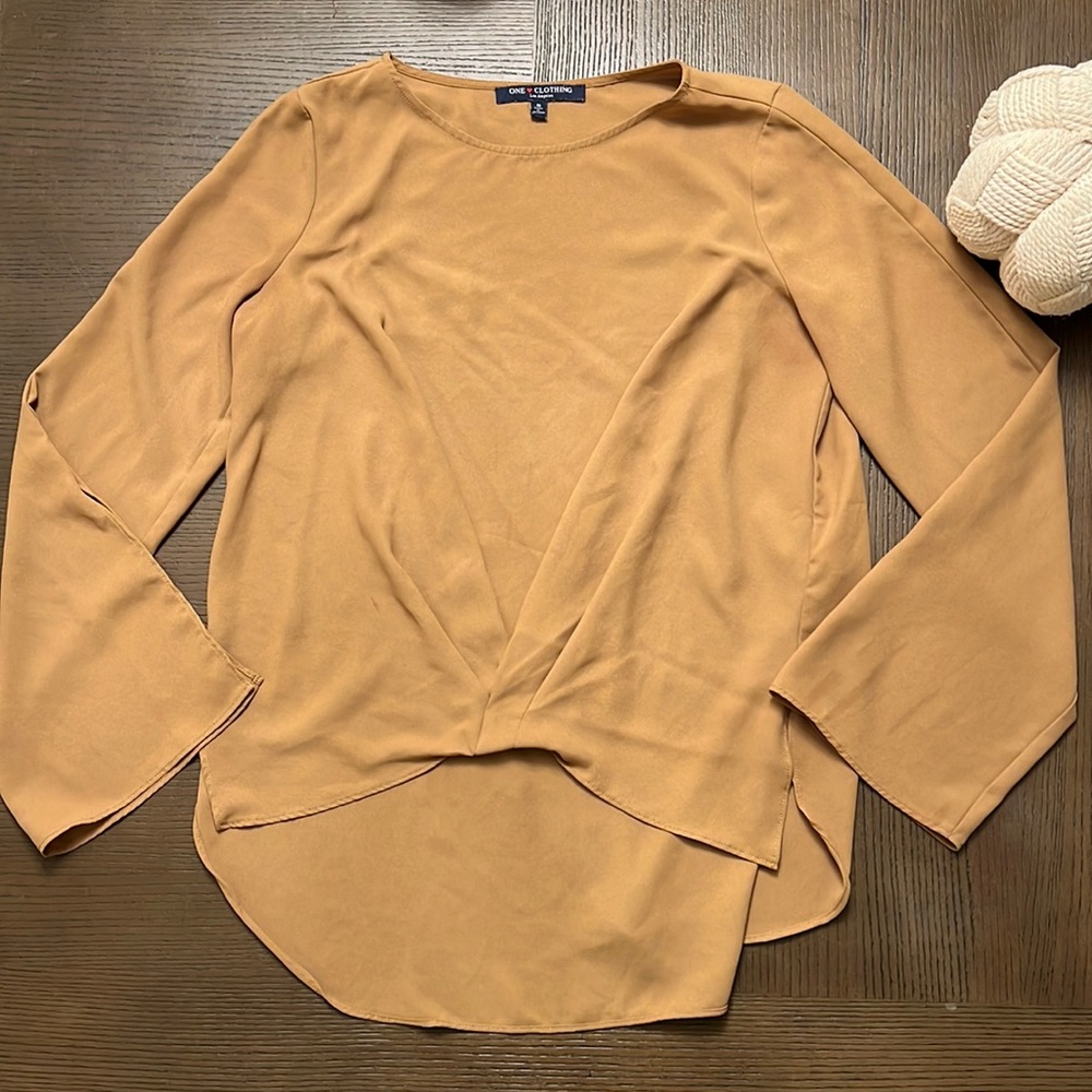 Hi-Low Gorgeous Cognac Blouse